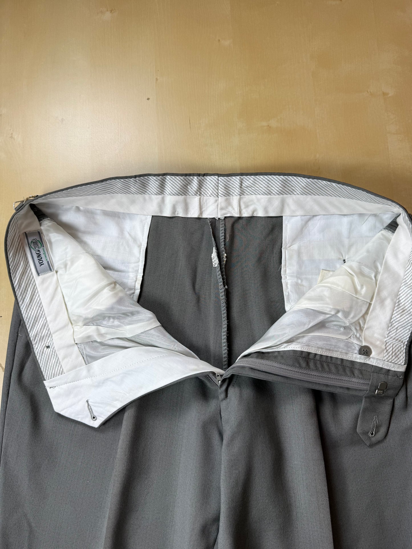 Pantaloni fresco lana salvia 3 pinces anni '80 (NOS) - tg. 50
