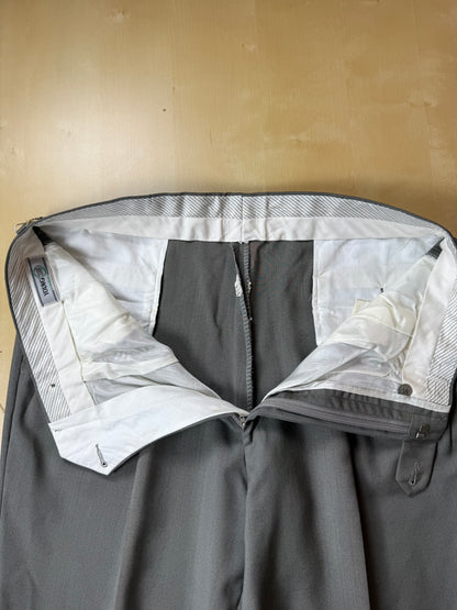 Pantaloni fresco lana salvia 3 pinces anni '80 (NOS) - tg. 50