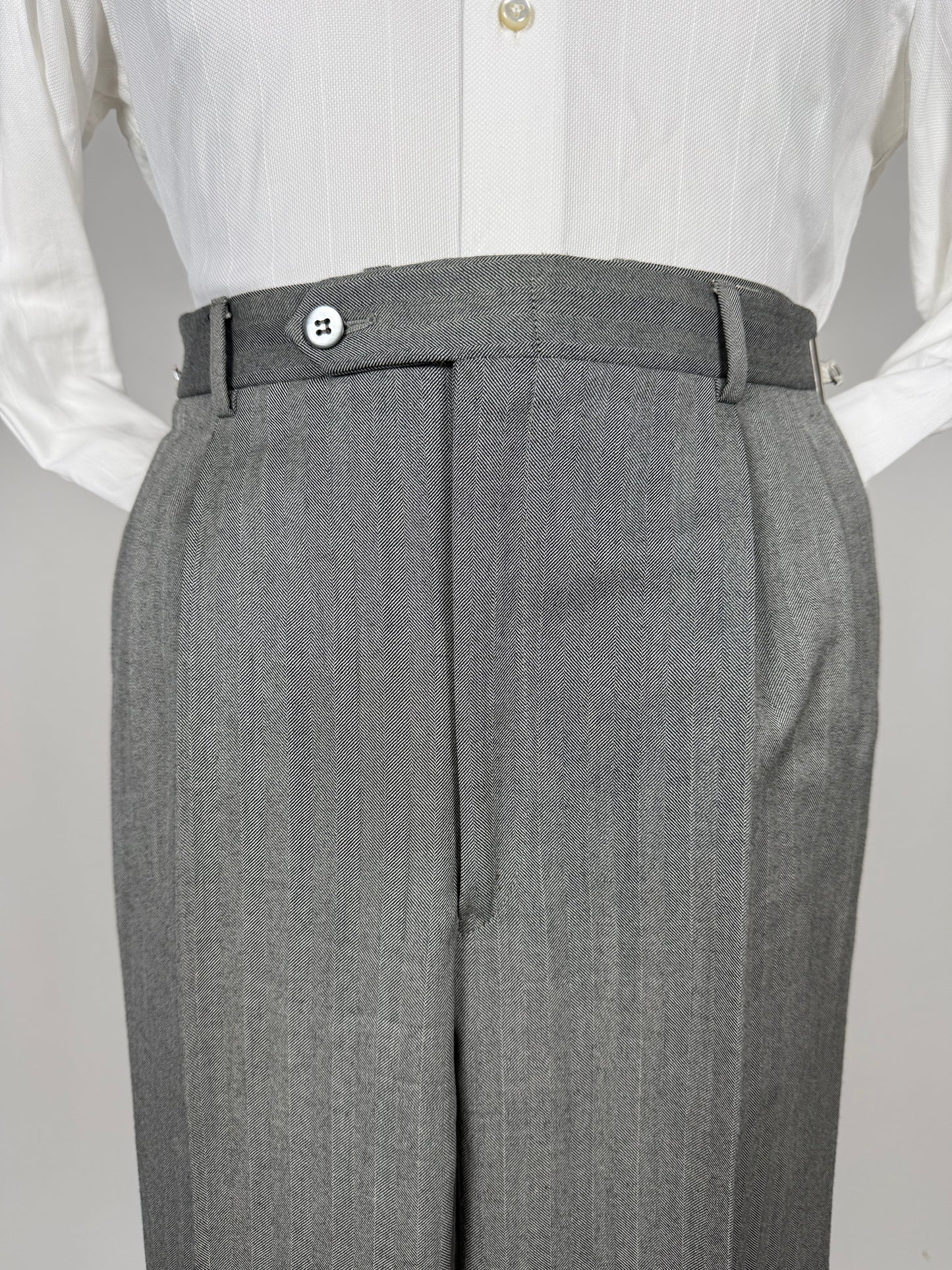 Completo 3 pezzi anni '70 herrigbone grigio - tg. 44