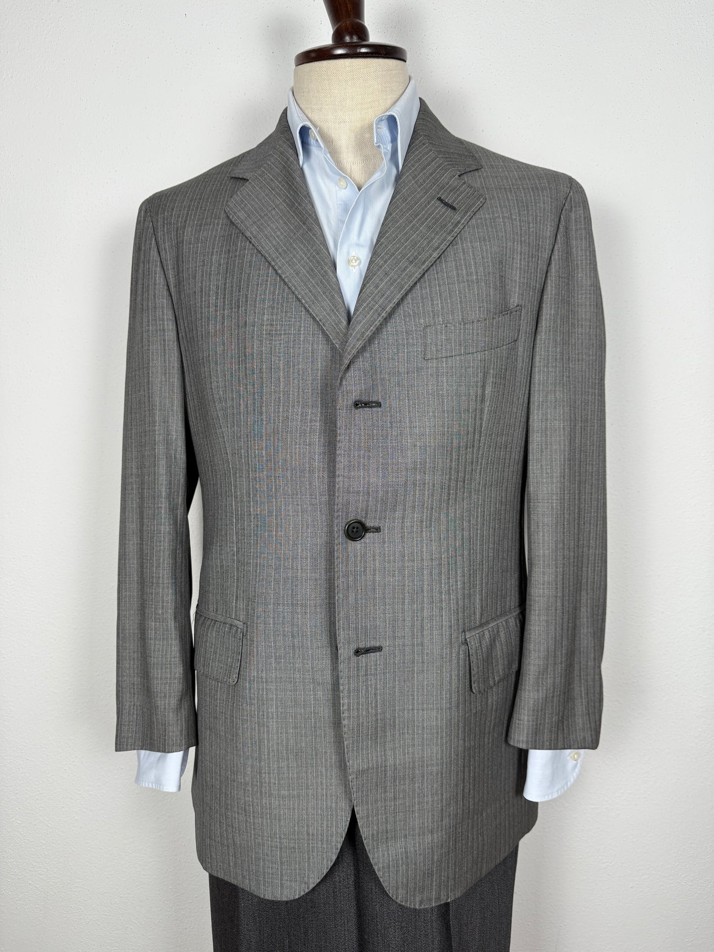 Giacca De Paz in fresco lana grigio spinato - tg. 50