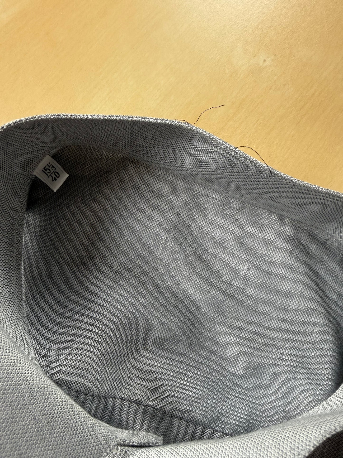 Camicia da sera in piquet grigio collo diplomatico - M collo 41