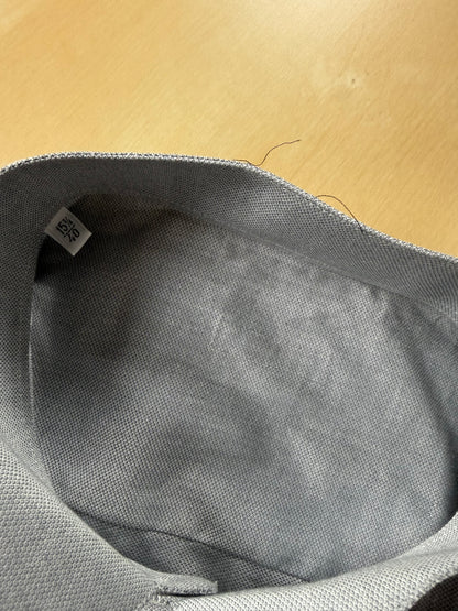 Camicia da sera in piquet grigio collo diplomatico - M collo 41