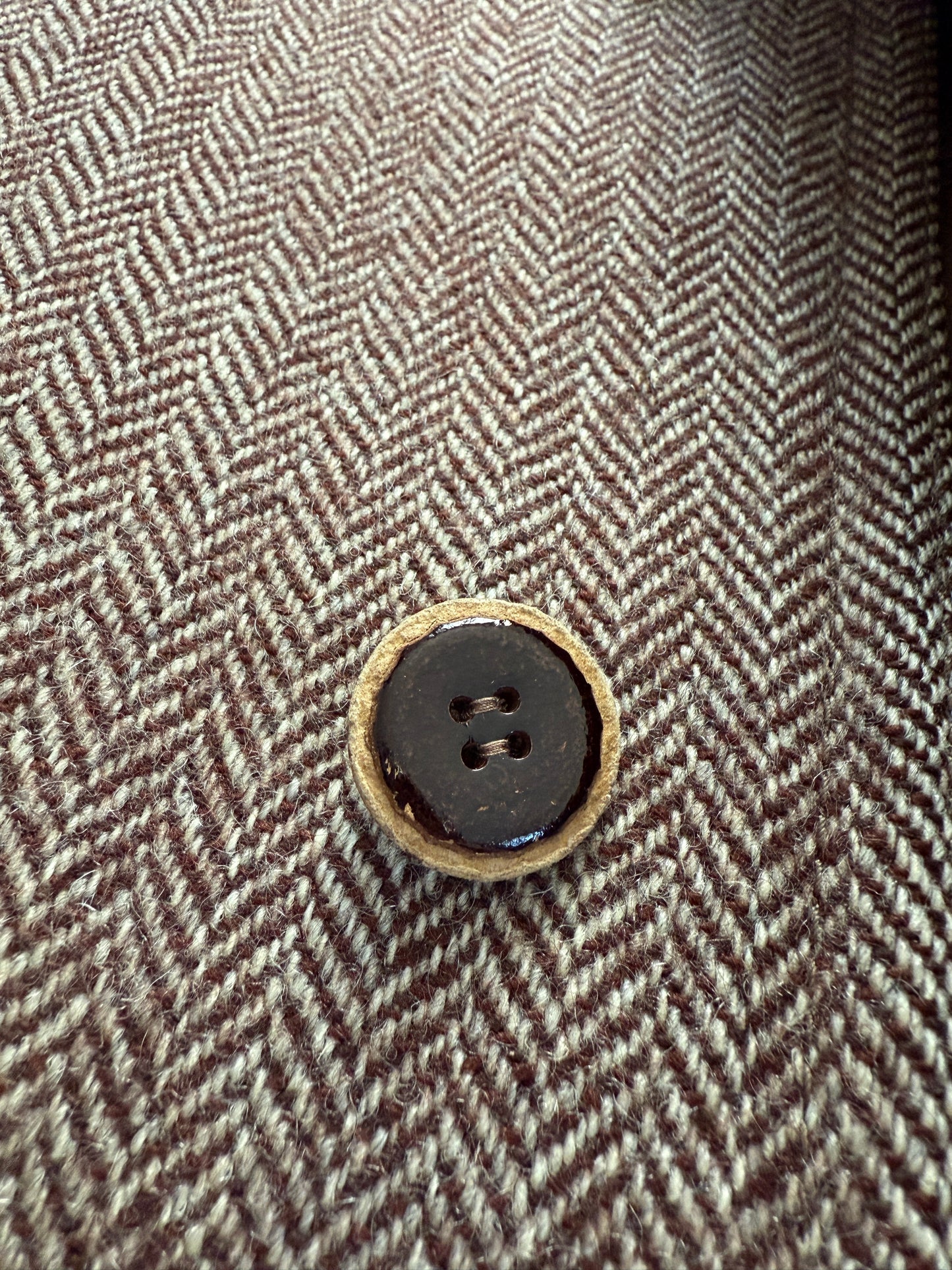 Cappotto in tweed marrone spigato - tg. 50-54