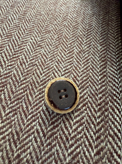 Cappotto in tweed marrone spigato - tg. 50-54