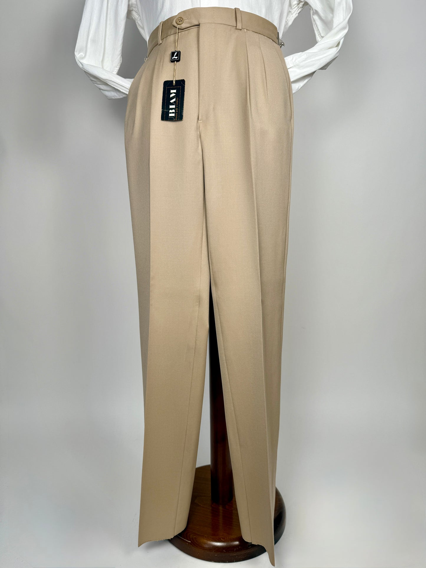 Pantaloni anni ‘80 twill pettinato beige (NOS) - tg. 44
