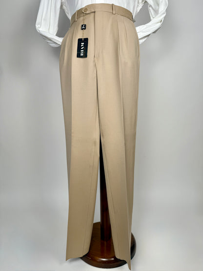 Pantaloni anni ‘80 twill pettinato beige (NOS) - tg. 44