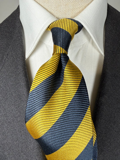 Cravatta Ermenegildo Zegna regimental navy e giallo