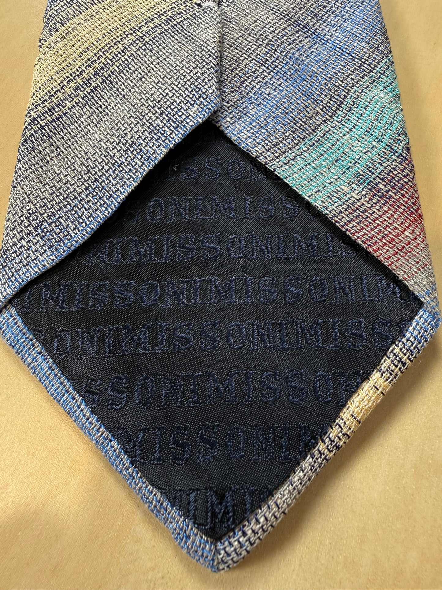 Cravatta Missoni lino e seta righe sfumate