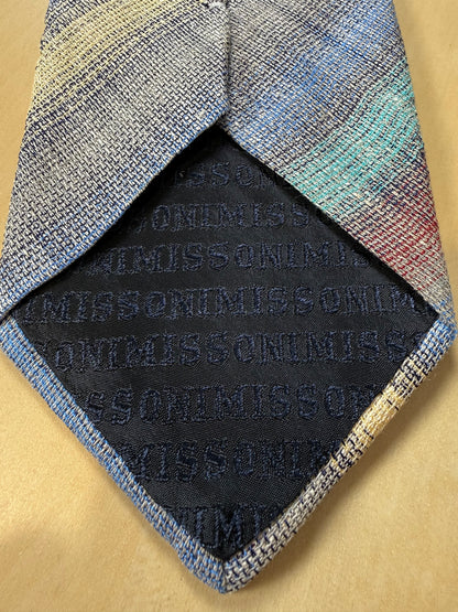 Cravatta Missoni lino e seta righe sfumate