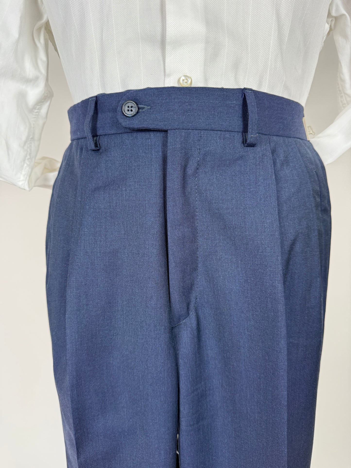 Pantaloni fresco lana blu anni '80 - tg. 48/50