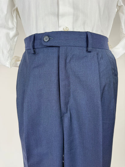 Pantaloni fresco lana blu anni '80 - tg. 48/50
