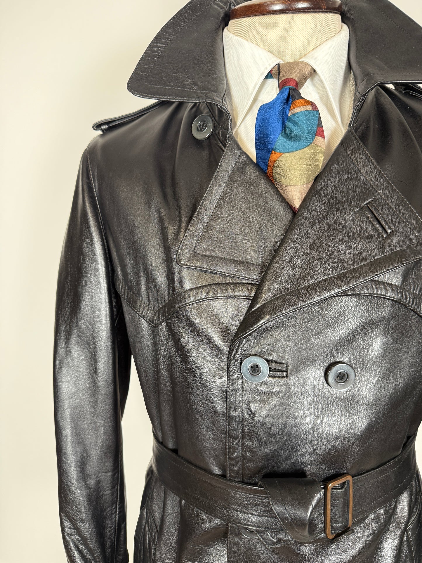 Trench anni ‘70 in pelle - tg. 44/46