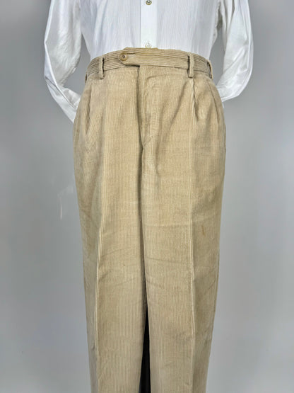 Pantaloni De Paz velluto a coste beige chiaro - tg. 50
