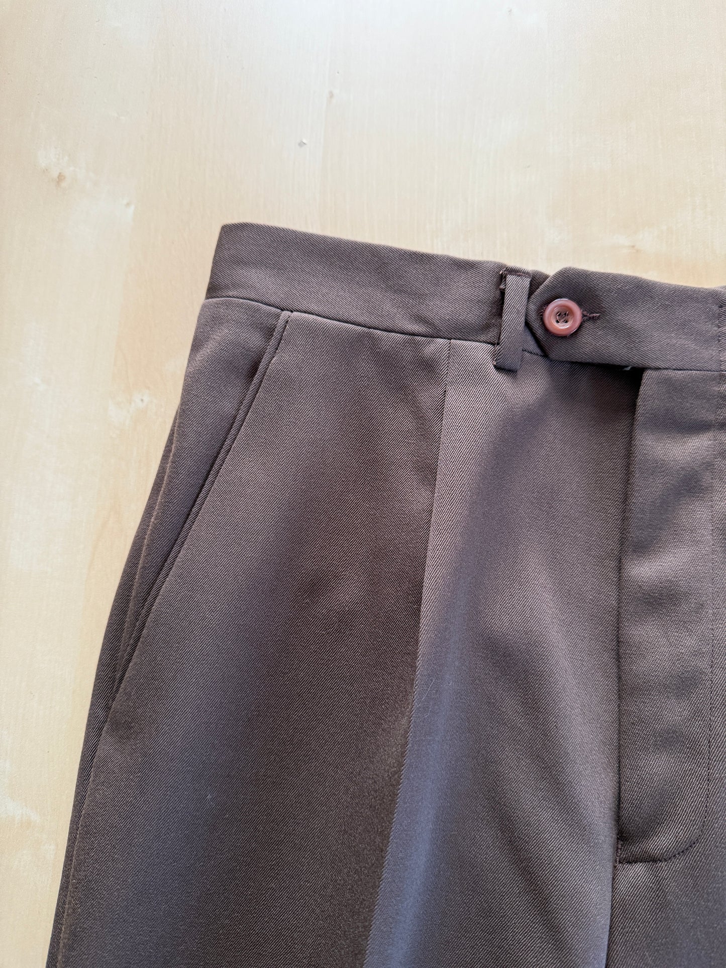 Pantaloni anni ‘70/‘80 twill pettinato marrone - tg. 42/44