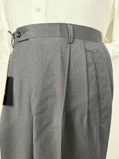 Pantalone anni '90 in fresco lana grigio antracite (NOS) - tg. 46