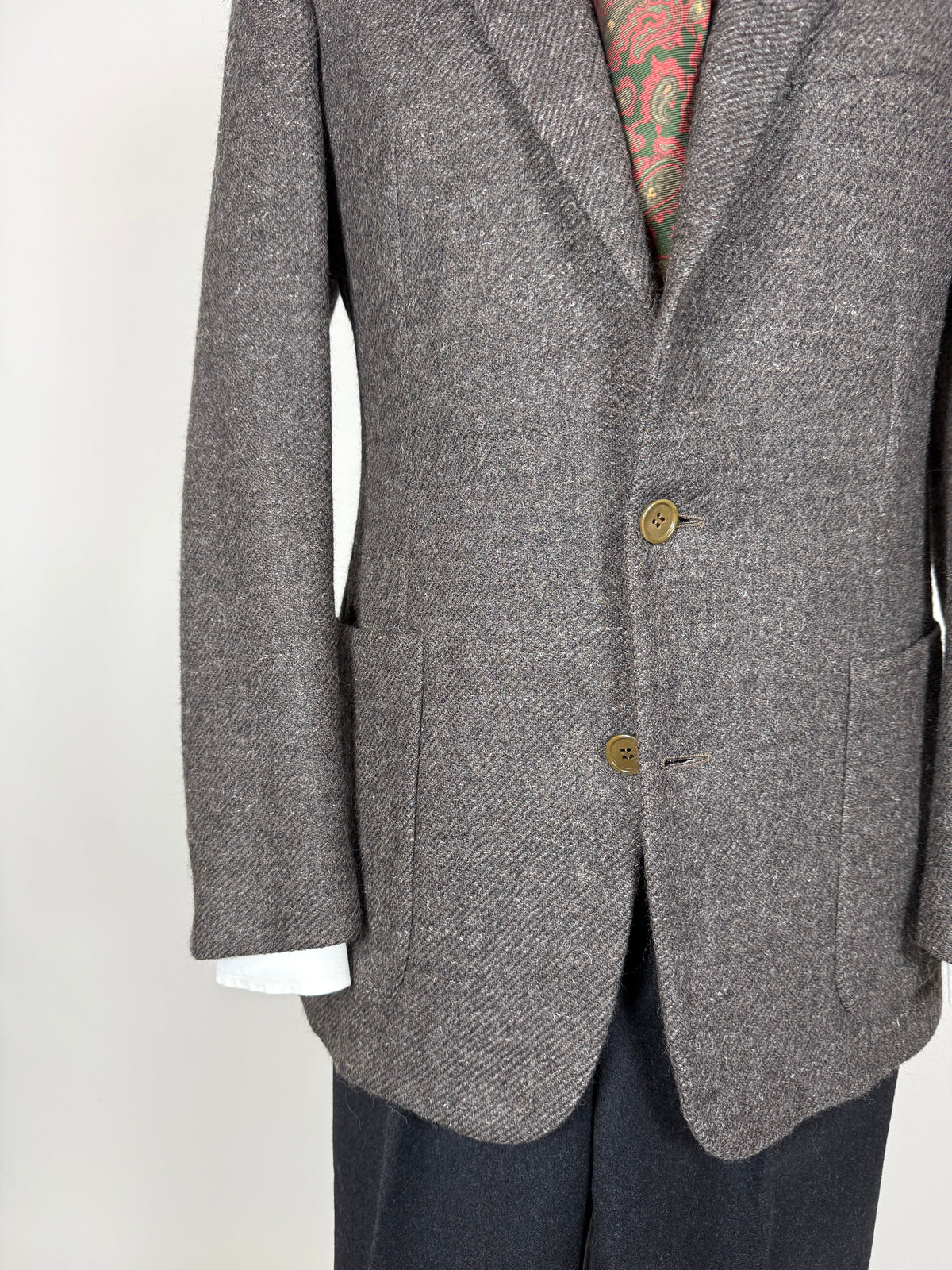 Giacca Corneliani anni '70/'80 tweed marrone tabacco - tg. 46/48