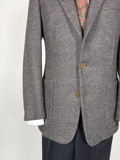Giacca Corneliani anni '70/'80 tweed marrone tabacco - tg. 46/48