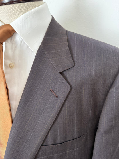 Completo Belvest anni '80 marrone gessato - tg. 56/58