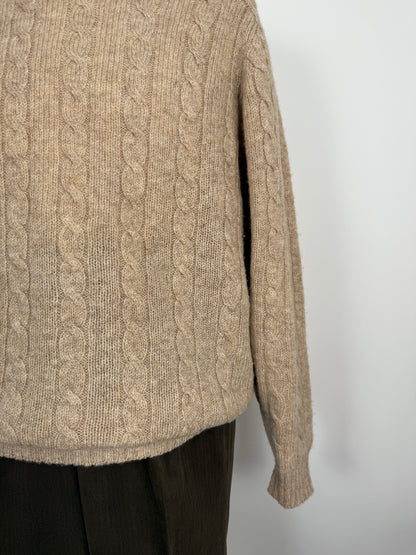 Maglione vintage in lana shetland a trecce - tg. XL