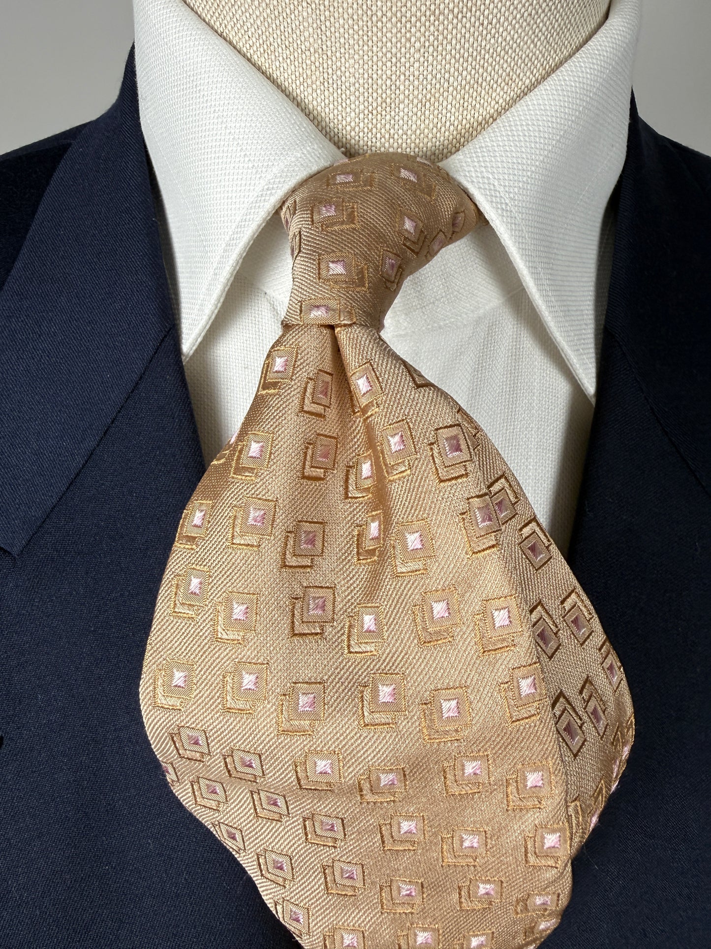 Cravatta Pierre Cardin jacquard beige/rosa cipria