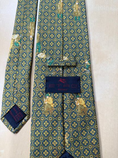 Cravatta Etro micro fantasia e pescatori