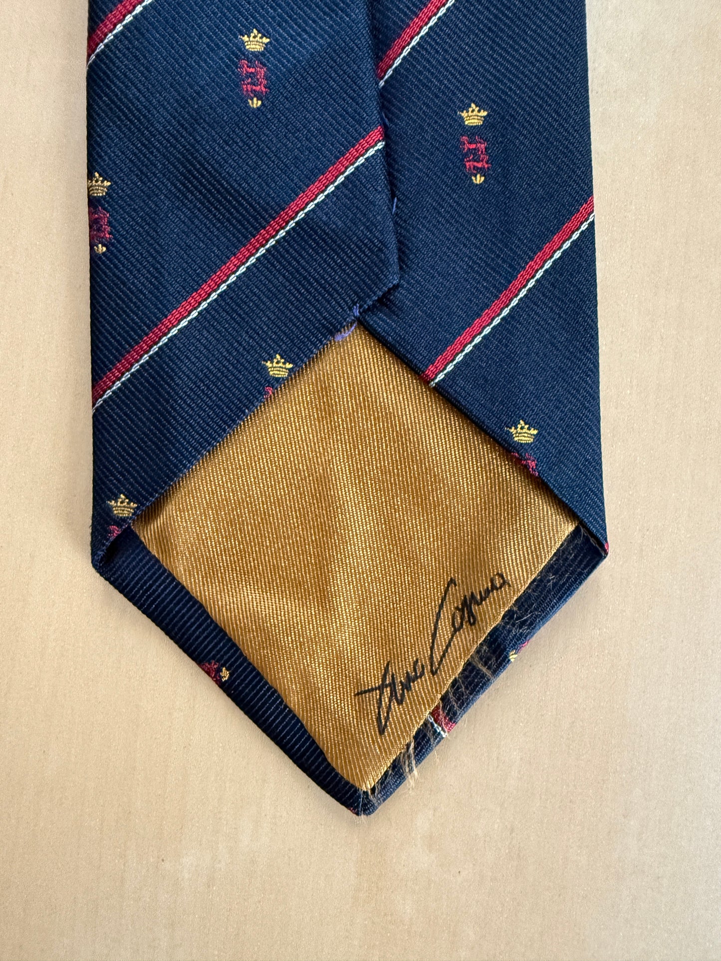 Cravatta regimental navy con stemmi