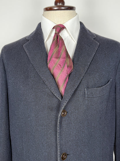 Blazer destrutturato Boglioli K. Jacket in puro cashmere blu spigato - tg. 54