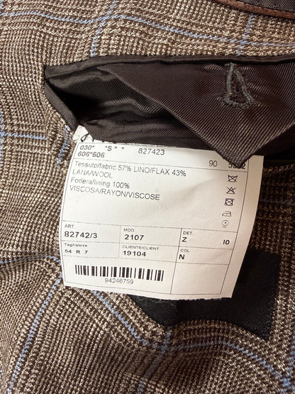 Giacca estiva lino e lana Glen check - tg. 50/52