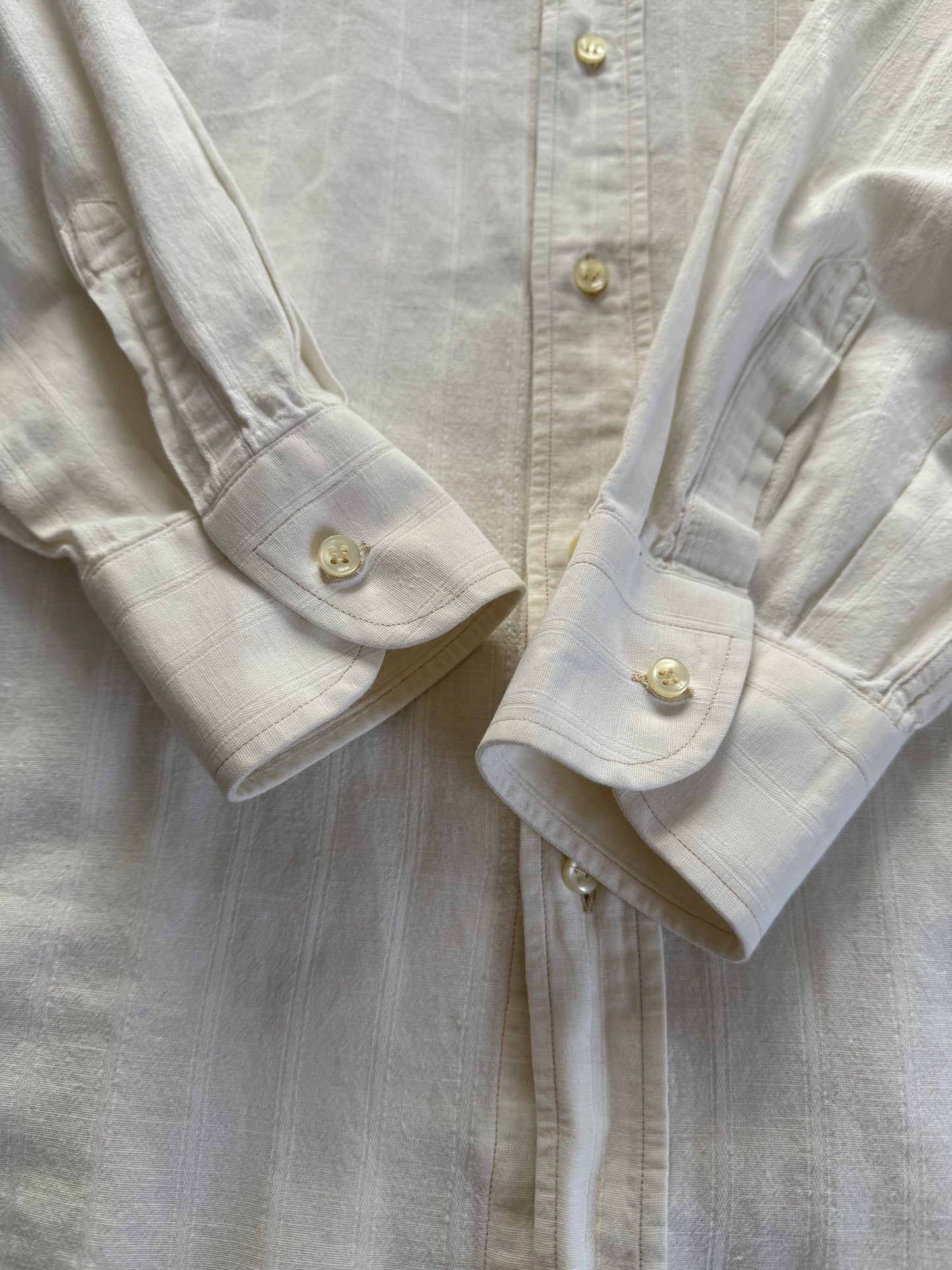 Camicia anni ‘80 in cotone e lino collo italiano - M/L collo 40