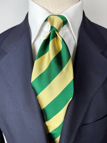 Cravatta regimental verde e oro