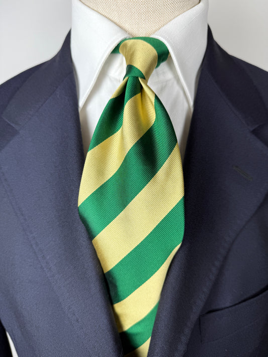 Cravatta regimental verde e oro