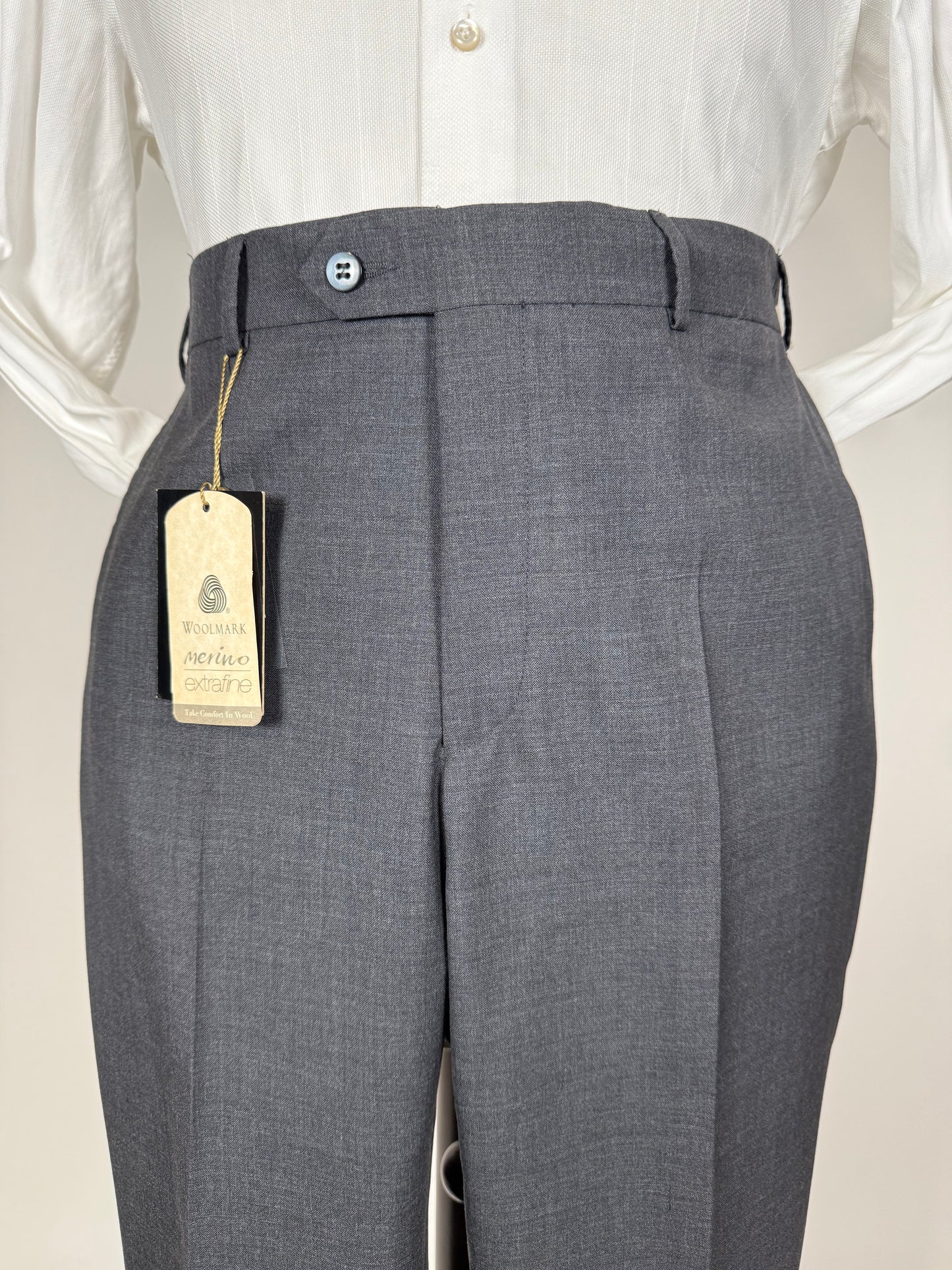 Pantaloni fresco lana grigio antracite anni '90 (NOS) - tg. 50