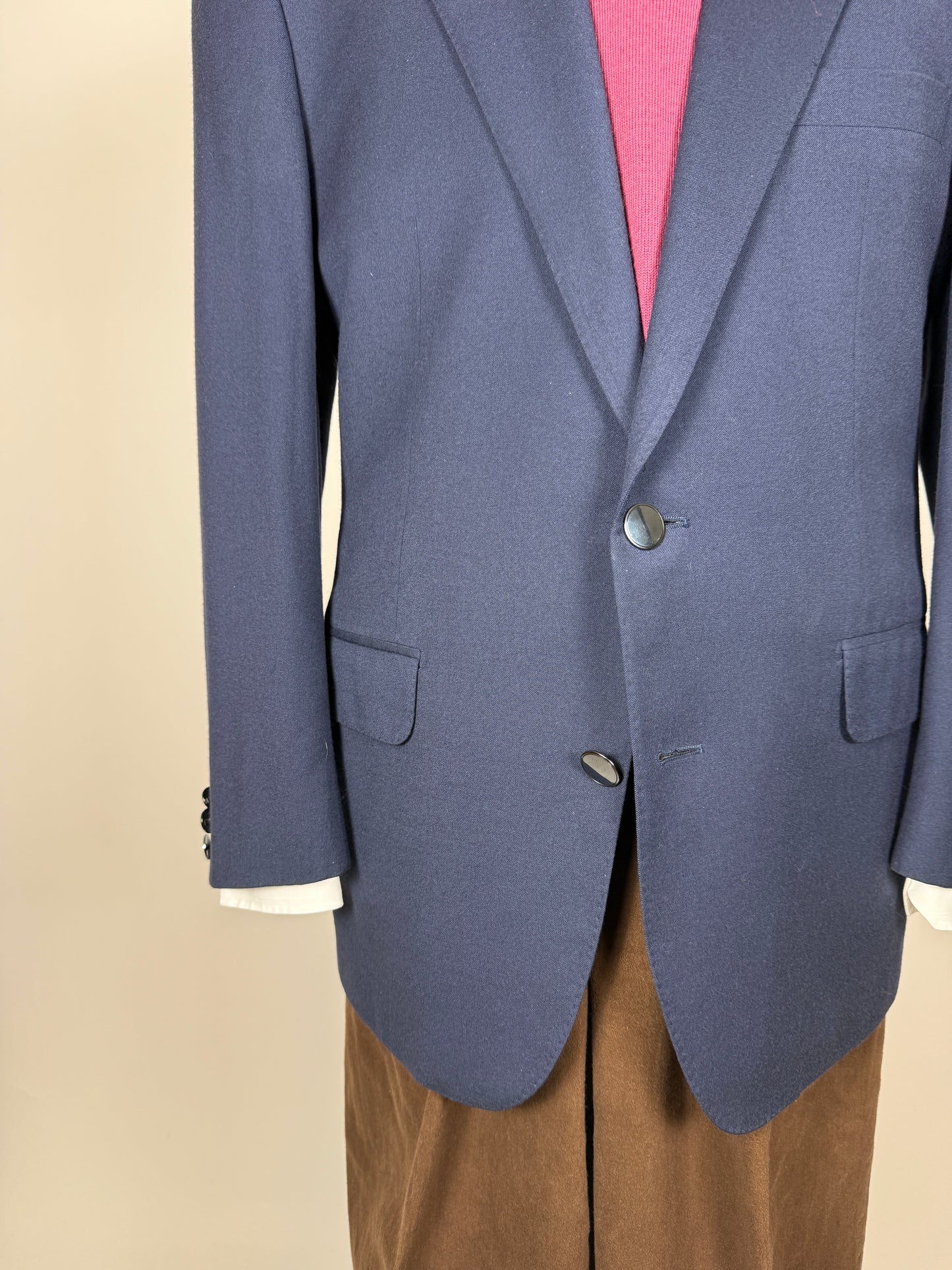 Blazer Trussardi anni ‘90 flanella blu - tg. 48/50
