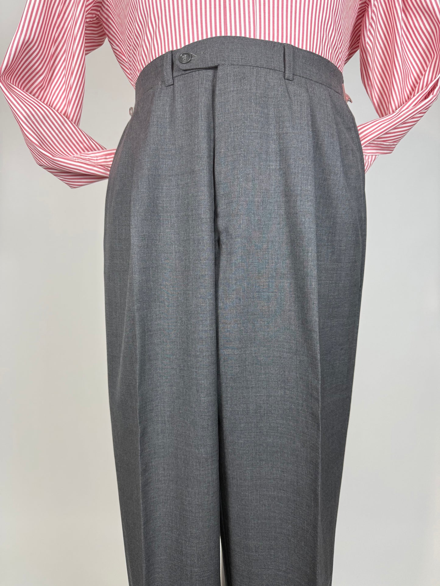 Pantaloni fresco lana grigio antracite anni '80 - tg. 48