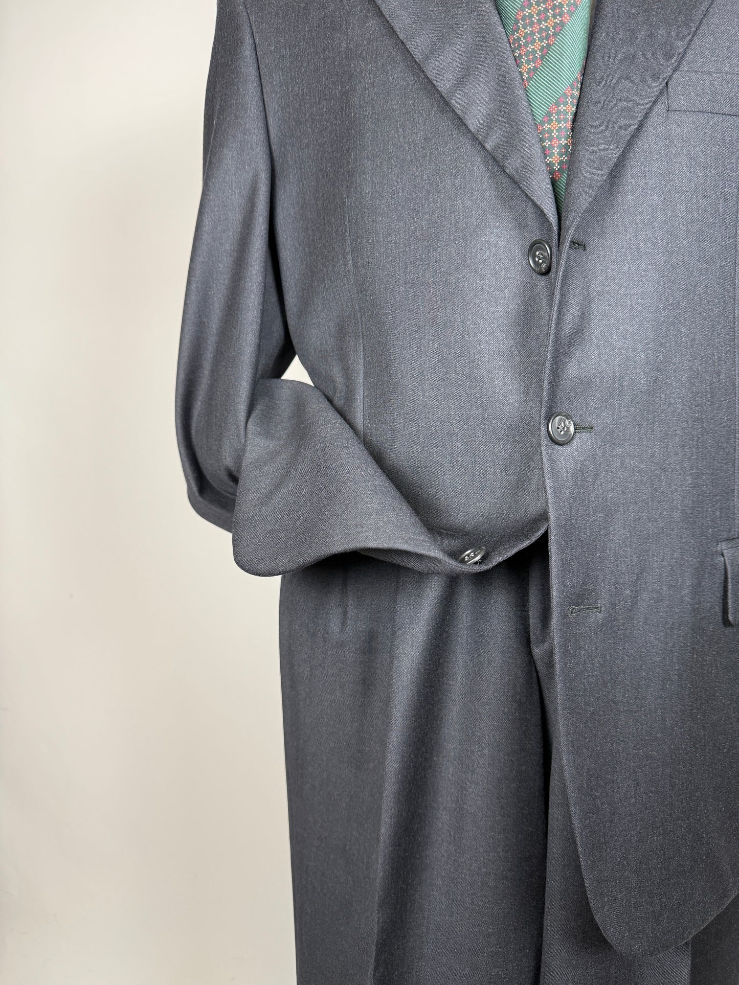 Completo Corneliani anni ‘90 flanella antracite - tg. 50/52