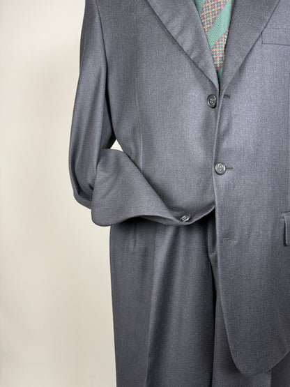 Completo Corneliani anni ‘90 flanella antracite - tg. 50/52