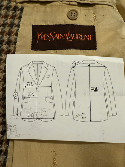 Giacca Yves Saint Laurent anni ‘70 in tweed pied-de-poule - tg. 48