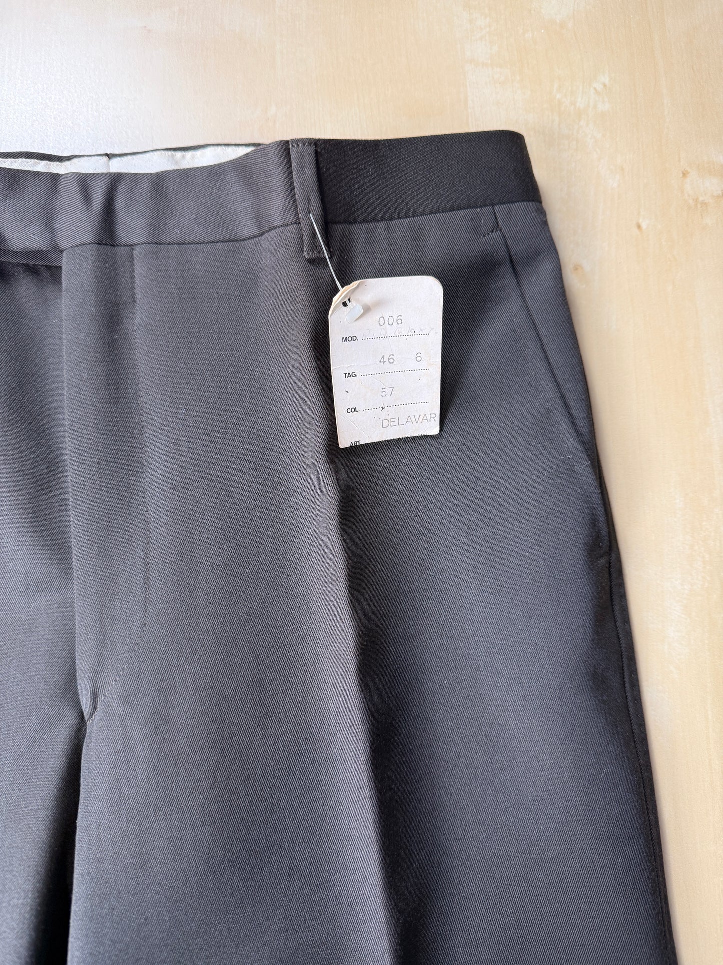 Pantaloni anni ‘70 twill pettinato marrone (NOS) - tg. 44