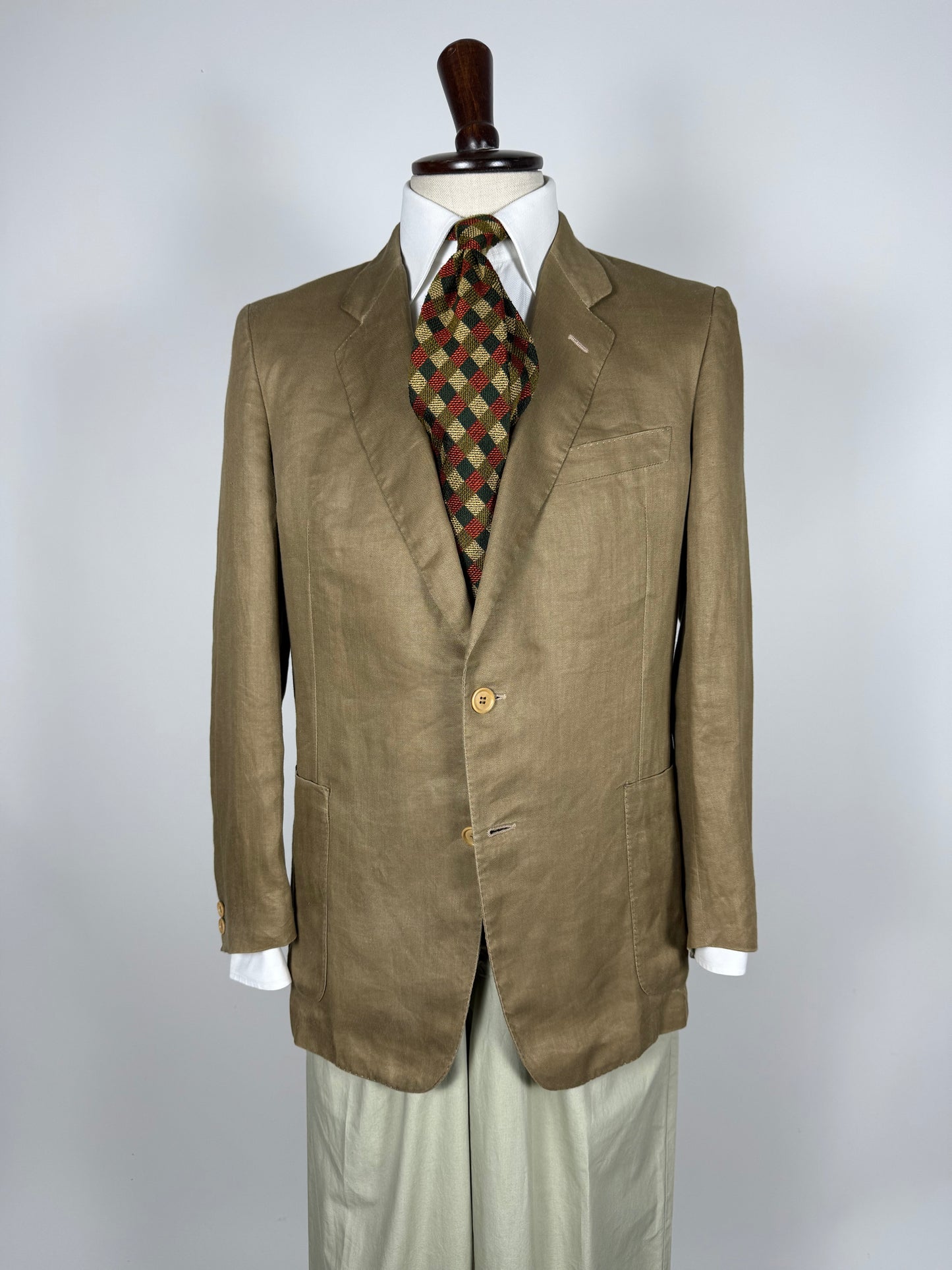 Giacca Corneliani anni '80 lino tabacco - tg. 48/50