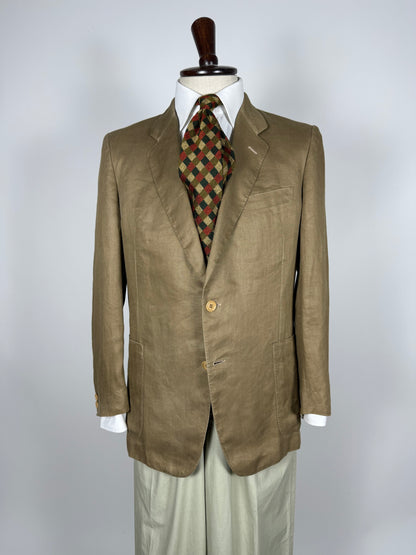 Giacca Corneliani anni '80 lino tabacco - tg. 48/50