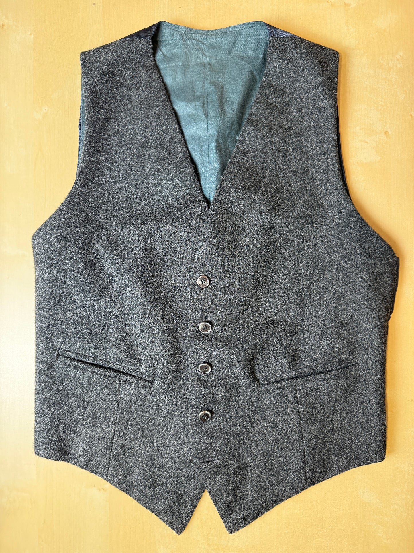 Panciotto sartoriale in tweed grigio antracite
