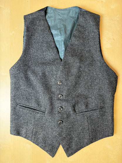 Panciotto sartoriale in tweed grigio antracite