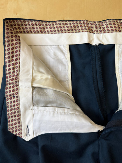 Pantalone anni ‘80 in fresco lana color petrolio (NOS) - tg. 46