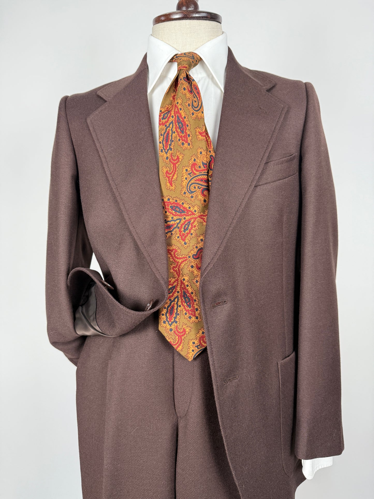 Completo anni ‘70 cavalry twill marrone - tg. 44/46