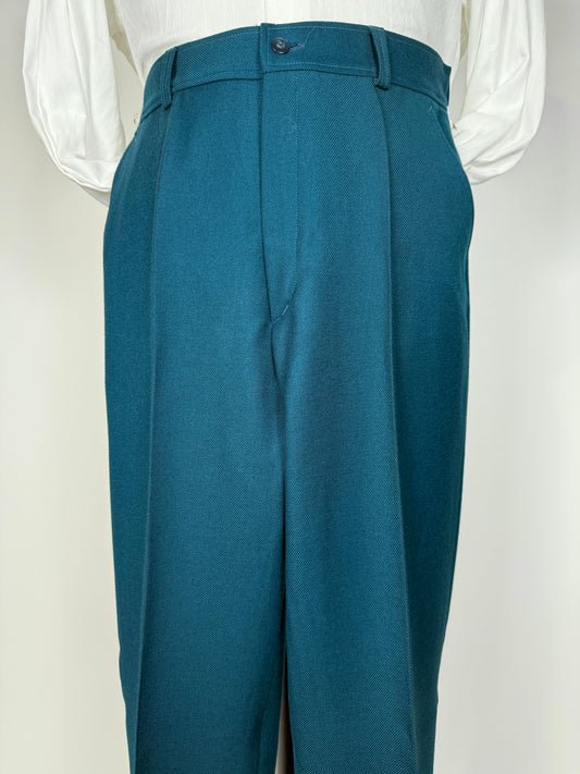 Pantaloni anni ‘70 flanella color ottanio (NOS) - tg. 46