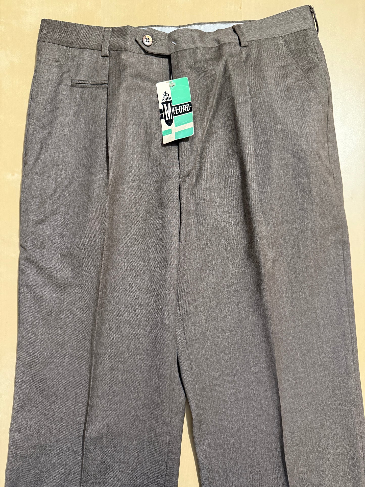 Pantalone anni ‘80 fresco lana marrone (NOS) - tg. 46