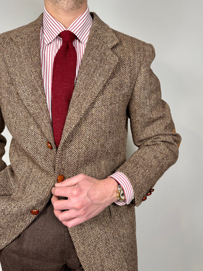 Giacca anni ‘90 in Harris Tweed marrone spigato - tg. 50