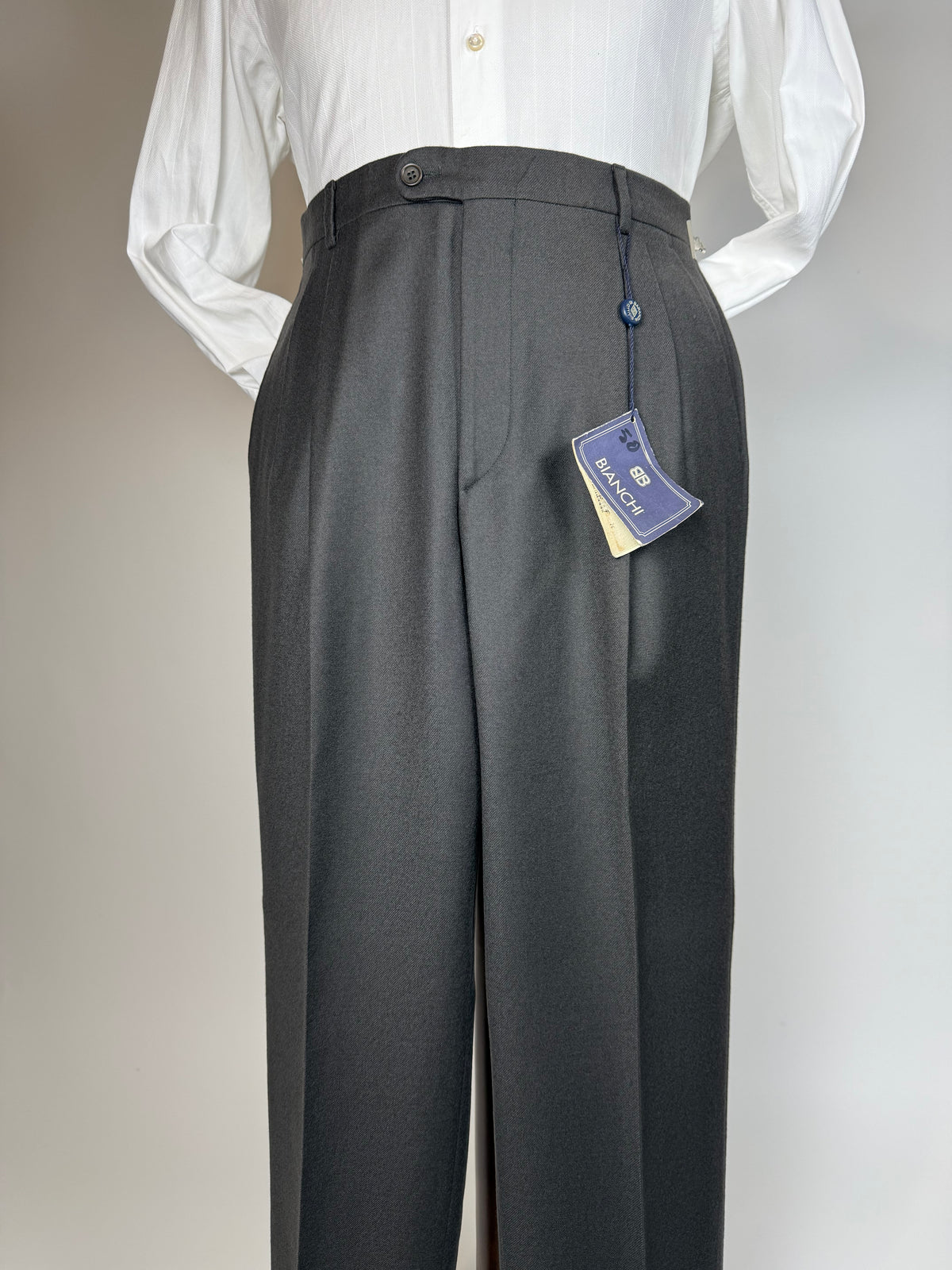 Pantaloni flanella verde scuro anni '80 (NOS) - tg. 48/50