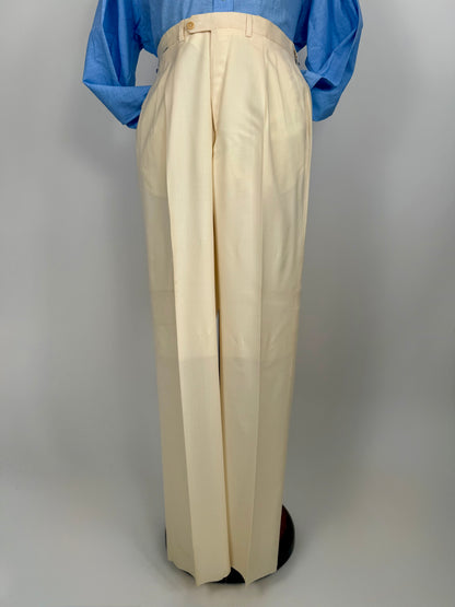 Pantaloni Pierre Cardin fresco lana avorio anni ‘80 (NOS) - tg. 50