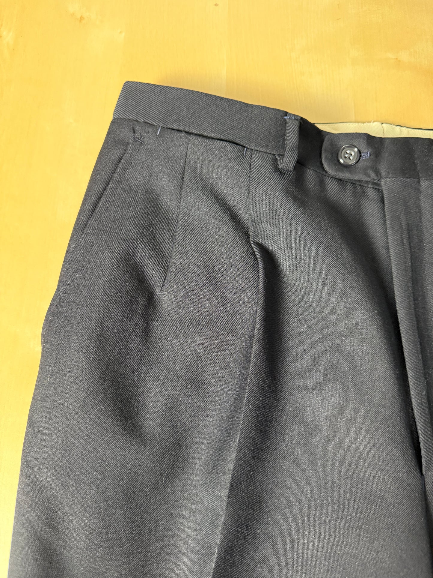 Pantaloni Ermenegildo Zegna anni ‘70/‘80 flanella pettinata blu - tg. 46/48